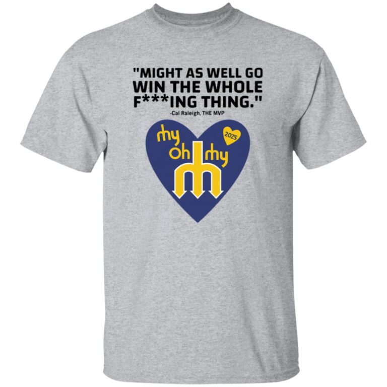 Gray t-shirt with graphic design and text on a white background