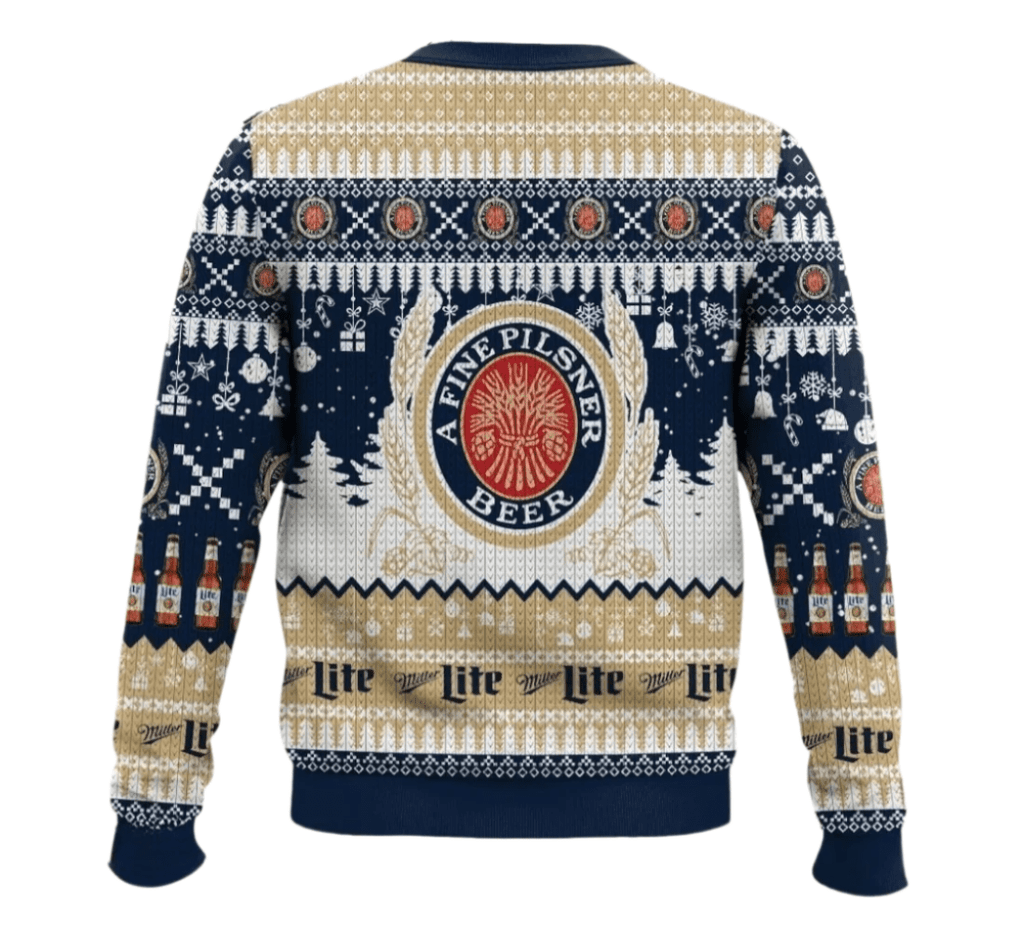 Miller Lite Christmas Peaceful Night Ugly Sweater