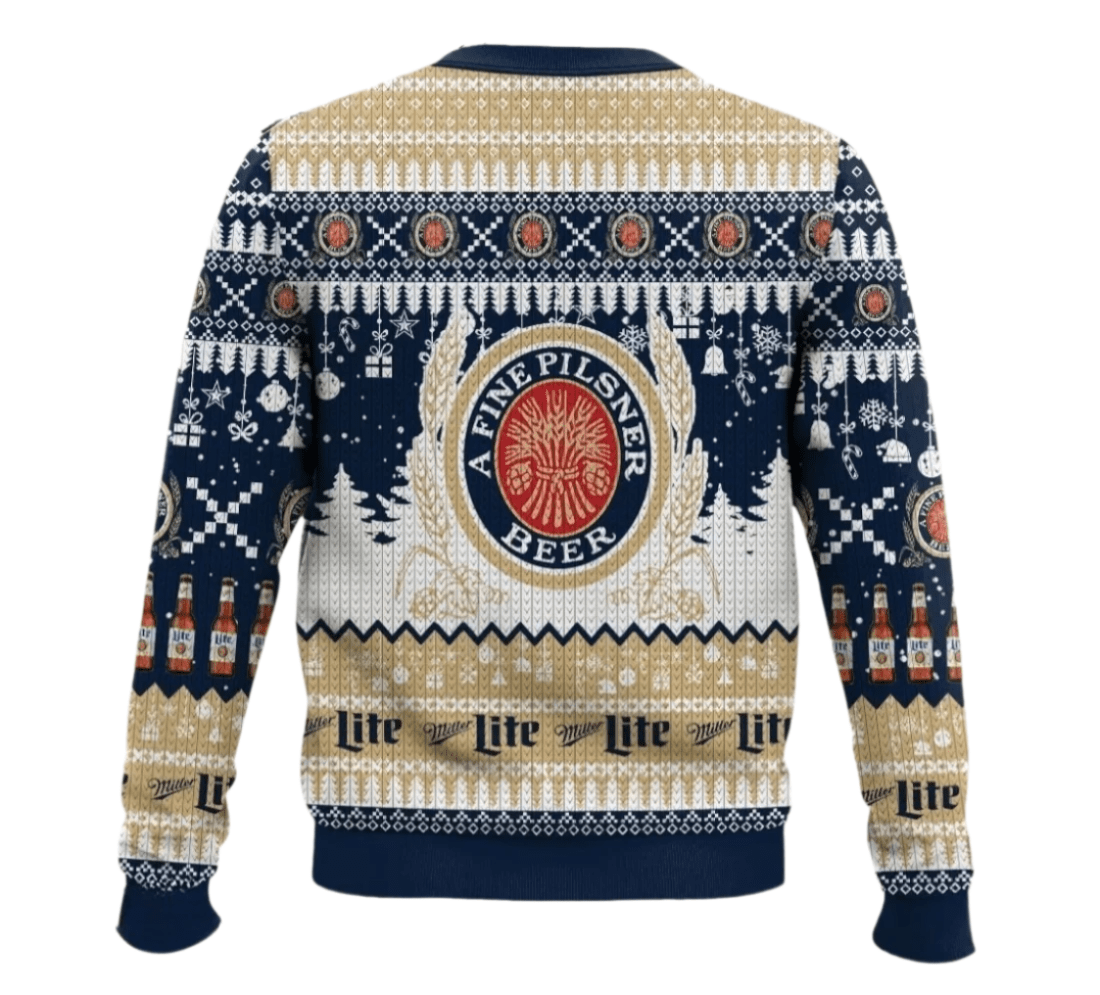 Miller Lite Christmas Peaceful Night Ugly Sweater