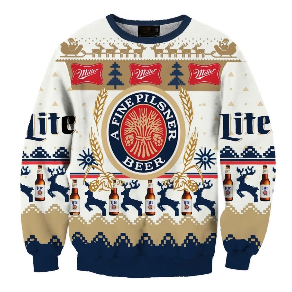 Miller Lite Christmas Ugly Sweater