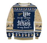 Miller Lite In My Veins Ugly Sweater