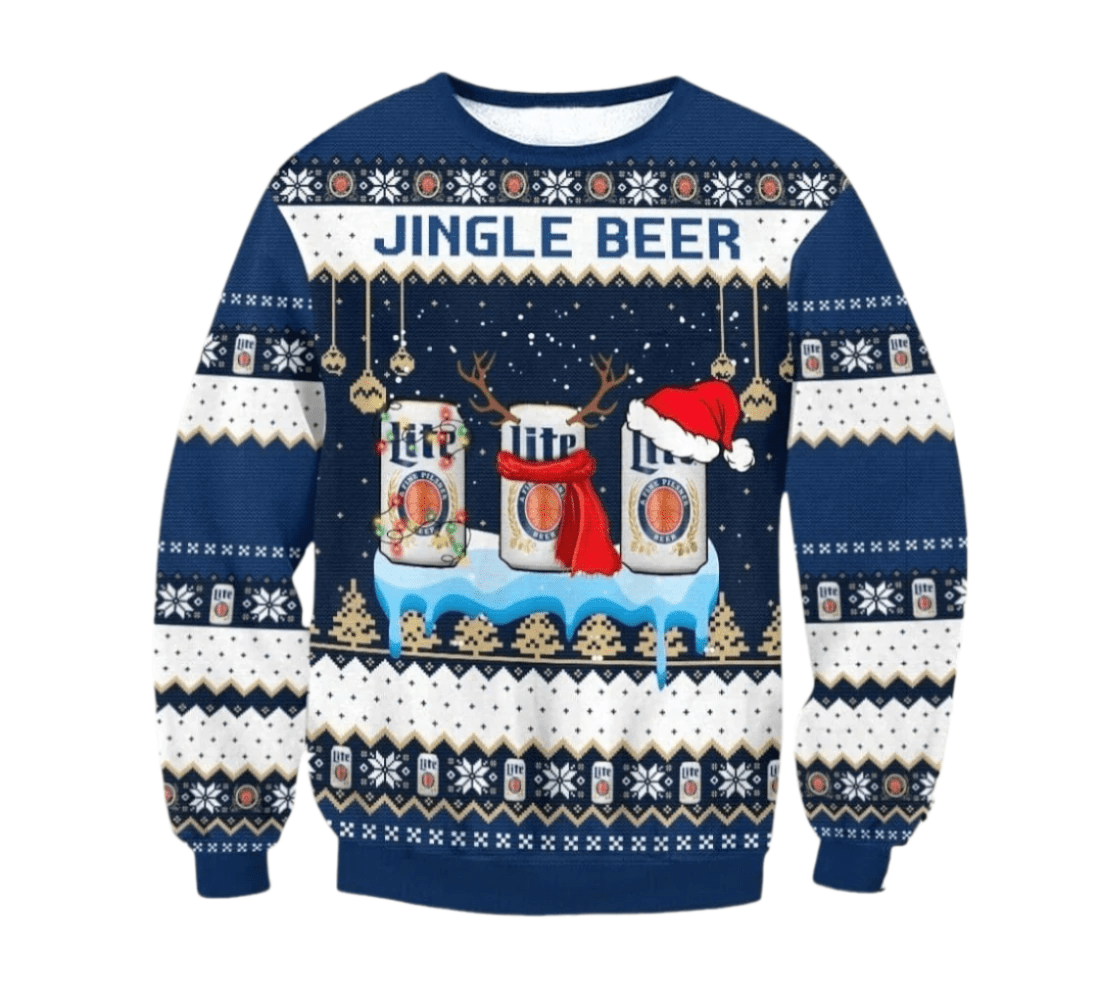 Miller Lite Jingle Beer Ugly Sweater
