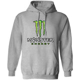 Gray hoodie with Monster Energy logo on a white background