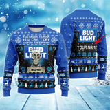Personalized Bud Light Funny Skeleton Ugly Sweater