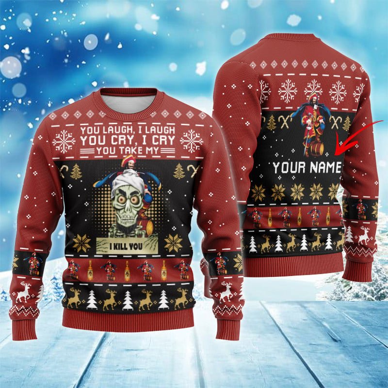 Personalized Captain Morgan Funny Skeleton Ugly Sweater
