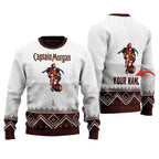 Personalized Captain Morgan Winter Reindeer Ugly Sweater