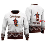 Personalized Captain Morgan Winter Reindeer Ugly Sweater