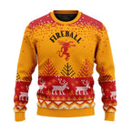 Personalized Fireball Reindeer Christmas Ugly Sweater