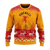 Personalized Fireball Reindeer Christmas Ugly Sweater