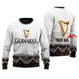 Personalized Guinness Winter Reindeer Ugly Sweater