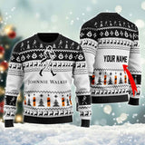 Personalized Johnnie Walker Christmas Ugly Sweater
