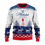 Personalized Michelob Ultra Reindeer Christmas Ugly Sweater