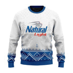 Personalized Natural Light Winter Reindeer Ugly Sweater