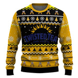 Personalized Twisted Tea Pine Tree Snowing Christmas Ugly Sweater