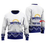 Personalized Twisted Tea Winter Reindeer Ugly Sweater