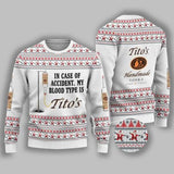 Tito's Is My Blood Type Ugly Sweater
