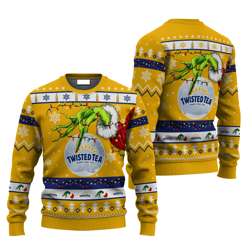 Twisted Tea Grinch Hand Stock Ugly Sweater